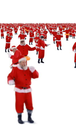 Group-of-santa-claus-dancing-and-performing-various-activity