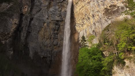 Waterfall-with-orange-sunlight---Seerenbach-Falls-Amden-Betlis-Walensee-Switzerland---Schweiz