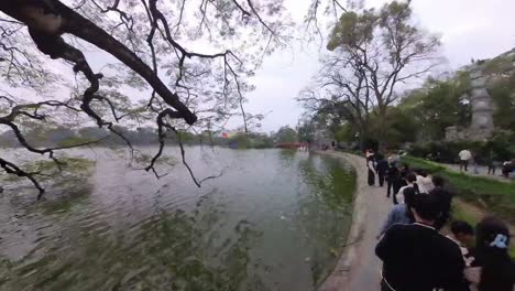 Timelapse-Del-Famoso-Parque-Público-De-La-Ciudad-De-Hanoi