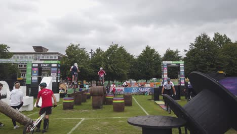 Wide-shot-of-riders-practising-before-the-main-event