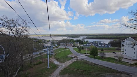 Grafton-SkyTour-Wide-Angle-Shot-Overlooking-the-Scenic-Views-of-the-Mississippi-River-in-Illinois,-USA