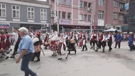 Rose-Festival-street-parade-procession-waving-to-spectator-crowds