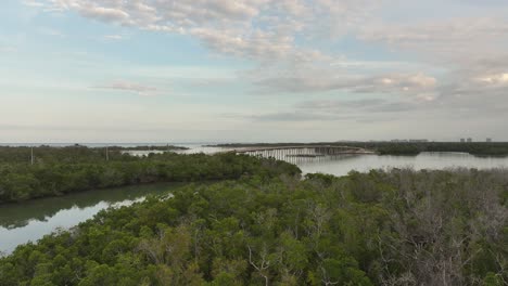 Aerial-view-of-Estero-Bay-near-Bonita-Springs,-Florida