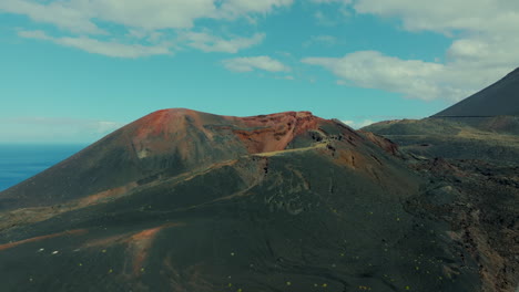 Aerial-Views-of-Teneguía-Volcano-on-a-Sunny-Day-in-La-Palma