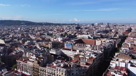 Spanish-Architectures-In-Historic-City-Of-Barcelona-In-Catalonia,-Spain