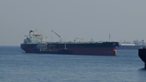 Profile-view-of-iconic-Ship-Minerva-at-halted-at-Gibraltar-Port-,-UK