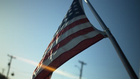 USA-amerikanische-Flagge-Im-Sonnenlicht-In-Filmischer-Zeitlupe