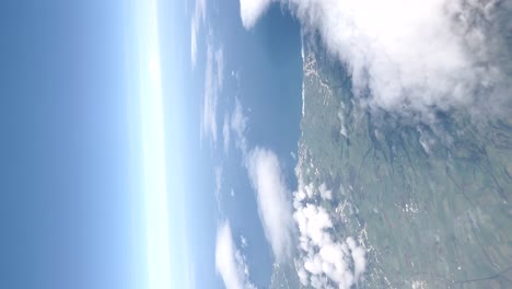 Aerial-panoramic-view-of-the-beautiful-islands-in-Portugal-on-a-sunny-day-with-some-clouds