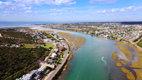 Pleasure-craft-on-Goukou-estuary-tidal-wetland-in-Stilbaai-South-Africa