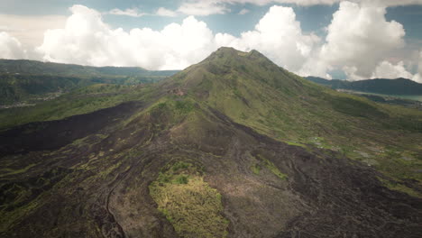 Desolate-lava-fields-around-Mount-Batur,-Bali-island,-Indonesia