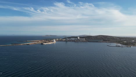 Approaching-Shot-Of-Port-Area-In-Esperance-Town,-Sunset-Time,-Western-Australia