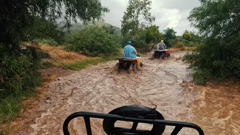 Safari-Ride-With-ATV-Quad-Bikes-Through-the-Kemer,-Turkey