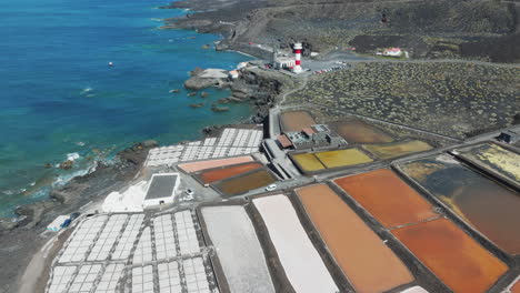 Fuencaliente-Lighthouse-and-Salt-Pans:-Stunning-Aerial-Footage-on-a-Sunny-Day