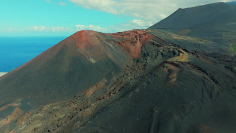 Aerial-Exploration-of-Teneguía-Volcano-on-a-Bright-Sunny-Day