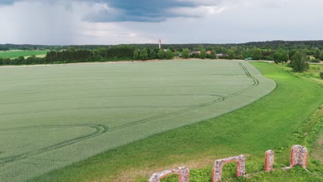 Ruins-of-an-Ancient-Building-That-Looks-Like-Stonehenge,-Smiltene,-Latvia