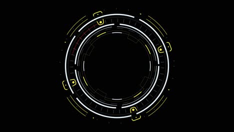 Hud-circle-with-yellow-elements-spinning