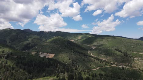 Wasatch-Mountain-Range-in-Utah---Scenic-Aerial