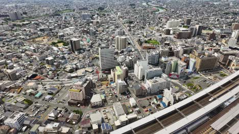 Paisaje-Urbano-De-Hamamatsu-Desde-El-Hotel-De-La-Ciudad-De-Okura,-Hiperlapso-De-Nivel-40