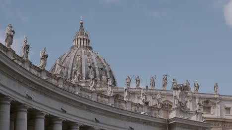 Glimpse-and-intricate-features-of-the-façade-of-Saint-Peter's-Basilica-in-Vatican-City