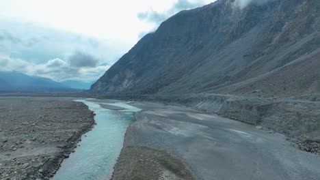 Pan-shot-of-Nomal-Gilgit-under-cloudy-day-in-Pakistan