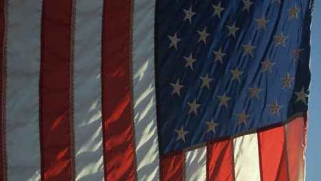 Closeup-of-American-flag-blowing-in-slow-motion-for-fourth-of-July