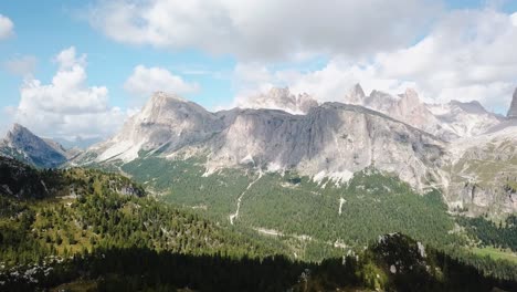 Amazing-drone-view-of-the-iconic-Dolomites-mountains-from-Cinque-Torri