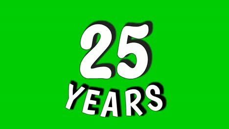 25-years-digit-animation-motion-graphics-on-green-screen