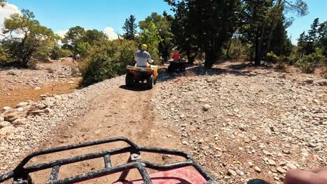 Safari-Ride-With-ATV-Quad-Bikes-Through-the-Kemer,-Turkey