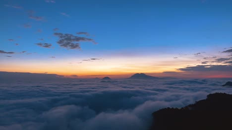 landscape-view-of-Sunrise-over-the-Mountain-during-winter-season-in-Manugkot,-Nepal