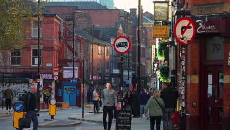 Barrio-Dinámico-Del-Barrio-Norte-De-Manchester,-Inglaterra,-Toma-Estática