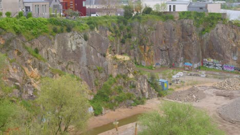 High-angle-view-of-Former-Quarry,-named-"Miséry"-in-Nantes,-France