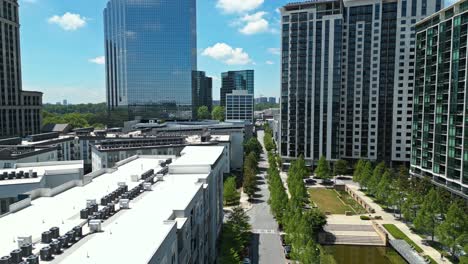 Apartment-Complex-And-Corporate-Office-Tower-Near-Marie-Sims-Park-In-Atlanta,-Georgia