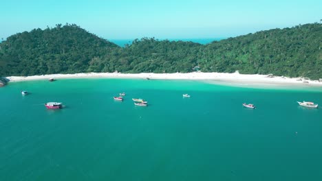 Ships-detained-on-Campeche-Island-in-Florianópolis,-Brazil