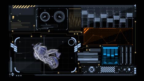 Motorbike-holographic-structure-on-hud-interface-screen-with-complex-infographic-elements