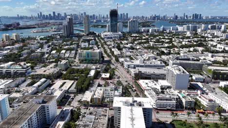 Flying-over-Miami-Beach-looking-at-Downtown-Miami-with-4K-drone