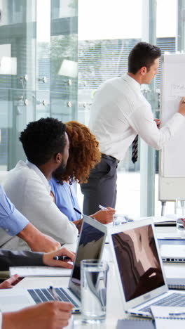 Businessman-leading-a-meeting-in-conference-room