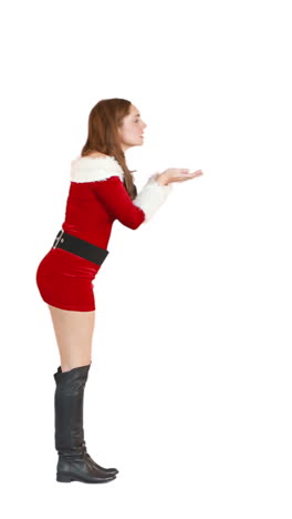 Christmas-girl-walking-and-blowing-kiss