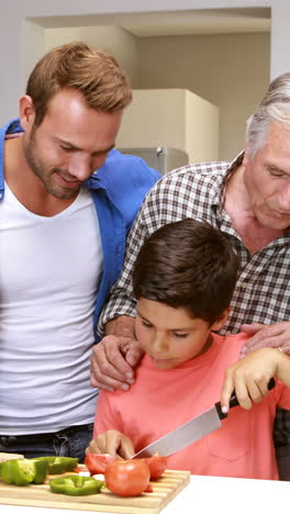 Happy-family-preparing-the-meal