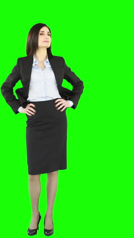 Standing-businesswoman-looking-around