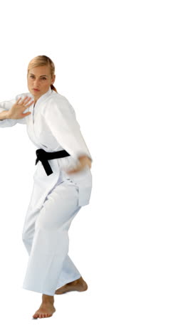 Woman-doing-martial-arts