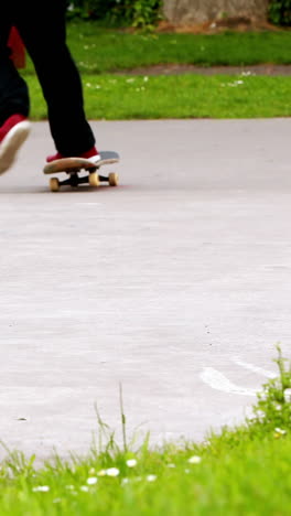 Young-skateboarder-skating-the-outdoor-skatepark