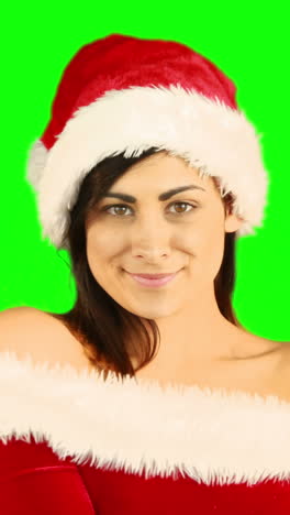 Smiling-pretty-woman-posing-in-sexy-santa-outfit