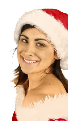 Chica-Sexy-De-Santa-Soplando-Sobre-Las-Manos