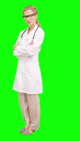 Pretty-doctor-smiling-at-camera