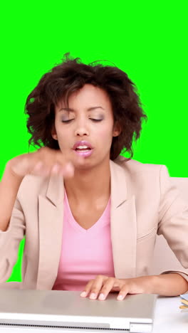 Businesswoman-feeling-stressed-at-her-desk