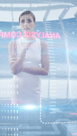 Businesswoman-using-digital-screen