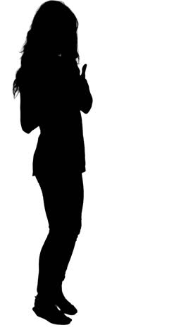 Silhouette-of-woman-showing-thumbs-up