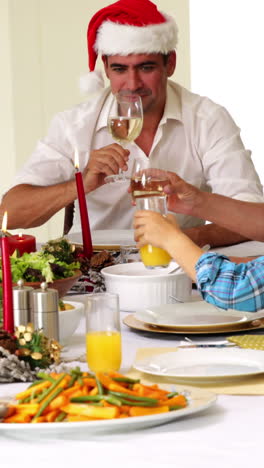 Extended-family-toasting-at-christmas-dinner