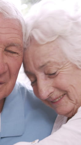 Senior-couple-talking-and-smiling