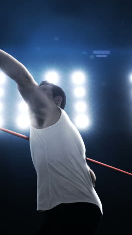 Sportsman-is-practising-javelin-throw-